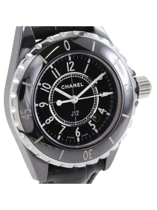 Chanel 33 Ceramic Leather Quartz Analog Display Black Dial Watch main image 14